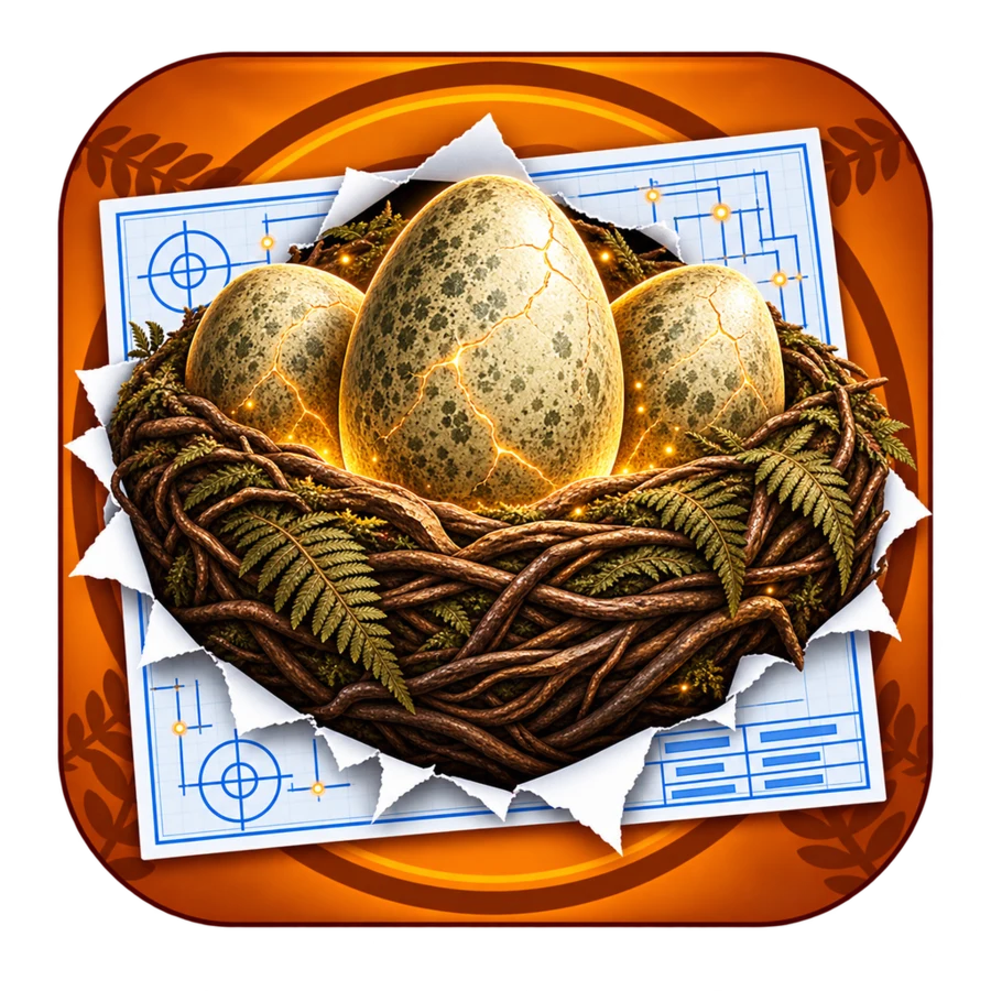 RaptorNest glowing eggs in a nest icon